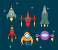 Collection of pixel spaceships