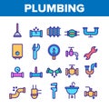 Collection Plumbing Fixtures Vector Icons Set Royalty Free Stock Photo