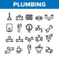 Collection Plumbing Fixtures Vector Icons Set Royalty Free Stock Photo