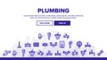 Collection Plumbing Fixtures Vector Icons Set Royalty Free Stock Photo