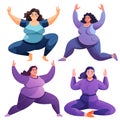 collection of plus size girls doing exercises