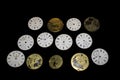 Collection of Pocket Watch Faces and Pieces