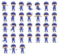 Collection of Policeman Cop Poses - Different Concepts Vector illustrations Royalty Free Stock Photo