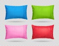 Collection of polka dots pillow isolated on transparent layer. Clipping paths object. Comfortable cushion in pattern style Royalty Free Stock Photo