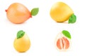 Collection of pompelmoes over a white background Royalty Free Stock Photo
