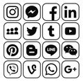 Collection of popular black social media icons