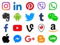 Collection of popular color social media icons