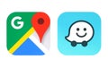 Collection of popular navigation apps icons