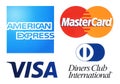 Collection of popular payment system logos Royalty Free Stock Photo