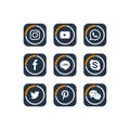 A collection of popular social media icons vector template Royalty Free Stock Photo