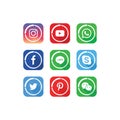 A collection of popular social media icons vector template Royalty Free Stock Photo