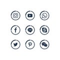 A collection of popular social media icons vector template Royalty Free Stock Photo