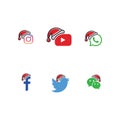 A collection of popular social media icons vector templateCollection of vector icons for social media icons, popular Christmas and Royalty Free Stock Photo