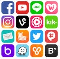 Collection of popular social media logos