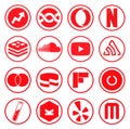 Collection of popular social media logos