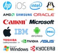 Collection of popular technology logos