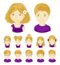 Set of children faces.