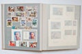 Collection of postage stamps in album printed from USSR Royalty Free Stock Photo