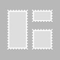 Collection of postage stamps template, blank. Vector illustration. EPS 10 Royalty Free Stock Photo