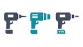 Collection of Power Drills, DIY and Construction Tools, vector design Generative AI Royalty Free Stock Photo
