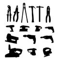 Collection of Power Tools Vector Illustration Silhouette