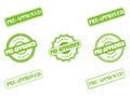 Collection of Pre-Approved Rubber Stamps and Seals Royalty Free Stock Photo