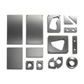 Collection of precision engineered metal plates and components Royalty Free Stock Photo