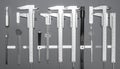 Collection of Precision Measuring Calipers and Tools Royalty Free Stock Photo