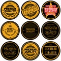 Collection of Premium and High Quality and Guarantee Labels design Royalty Free Stock Photo