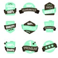 Collection of Premium and High Quality labels Vector illustration.