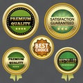 Collection of Premium Quality and Guarantee Labels Royalty Free Stock Photo