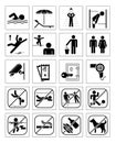 Swimming pool pictogram set.