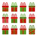 Collection of present boxes Royalty Free Stock Photo
