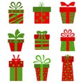Collection of present boxes Royalty Free Stock Photo