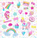 Collection Princess Icons. Rainbow. Star. Sweet