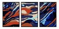 Collection of 3 printable illustrations, fabric pattern, for use in graphics. Surreal abstraction