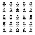 Collection of Professional and Business Avatars In solid Style