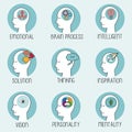 Collection profile human head brain