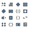 Collection Of Programming And Coding Icons Flat Royalty Free Stock Photo