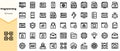 A collection of programming icons featuring symbols for web development, coding languages, and security themes, presented in a Royalty Free Stock Photo
