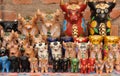 A collection of Pucara Bull statues