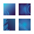 Collection of purple blue green tone background banner for social design Royalty Free Stock Photo