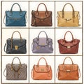 A collection of purses with different colors and designs Royalty Free Stock Photo