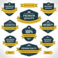 Collection quality certificate best choice award customer satisfaction vintage label vector Royalty Free Stock Photo