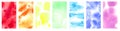 Collection of rainbow colorful mix. Watercolor abstraction set with space for text and your design.