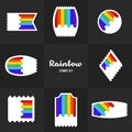 Collection Rainbow postage stamp
