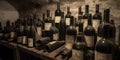 collection of rare and expensive wines in a cellar one generative AI