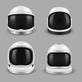 Collection realistic astronaut helmet with protective glass different shape vector illustration Royalty Free Stock Photo