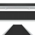 Collection realistic conveyor belt top front side view vector illustration