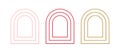 Collection realistic multilevel vertical arch semi circle contour geometric shape 3d template vector